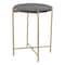 Homeroots 22" Gray and Gold Marble and Iron Round End Table 556563 - alternate 1