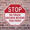 Signmission Stop No Truck Drivers Beyond This P, 6 inch X 6 inch, Plastic Sign, 2PK OC-P-2PACK-6-266 - alternate 5
