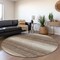 Homeroots 8' Brown And Beige Round Abstract Washable Indoor Outdoor Area Rug 599936 - alternate 5