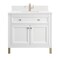 James Martin Vanities Chicago 36 in Single Vanity, Glossy White, w/ Single Hole 3CM White Zeus Silestone Top & Backsplash 503-V36-GW-1WZ - alternate 1