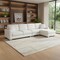 Homeroots 55" White Fabric Modular Sofa With Black Legs 568283 - alternate 6