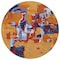 Homeroots 8' Copper Gray And Burgundy Round Abstract Washable Indoor Outdoor Area Rug 599552 - alternate 4