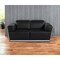Homeroots 70" Black And Silver Italian Leather Loveseat 551602 - alternate 1