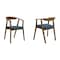 Armen Living Santana Wood Dining Chair in Walnut Finish with Blue Fabric - Set of 2 LCSACHWABLU - alternate 1
