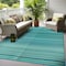 World Rug Gallery Contemporary Stripe Reversible Plastic Area Rug 6 ft x 9 ft Blue 6058BLUE6X9 - alternate 1