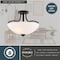 Vaxcel River Grove Matte Black Bowl Semi-Flush Mount Ceiling Light, White Glass C0341 - alternate 4