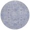 Homeroots 8' Blue And Gray Round Damask Washable Indoor Outdoor Area Rug 604188 - alternate 7