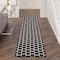Homeroots 10' Black And Ivory Geometric Indoor Outdoor Runner Rug 564056 - alternate 6