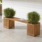 Alaterre Furniture Alaterre Outdoor Bench with Planter Boxes Acacia Wood Patio Furniture Brown Finish 80-OUTD-WD-PLNTBN - alternate 4