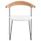 Leisuremod Lyra Collection Modern Chair in Natural Wood back and White Seat, 4PK LCNW-41W4 - alternate 3