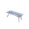 Homeroots 79" Clear and Silver Glass and Stainless Steel Self-Storing Leaf Dining Table 320786 - alternate 3