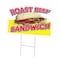 Signmission Roast Beef Sandwich Die Cut Yard & Stake plastic coroplast window, 1824-Roast Beef Sandwich C-DC-1824-DS-Roast Beef Sandwich19 - alternate 1