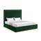 Homeroots Hunter Green Solid Wood King Upholstered Velvet Bed 544800 - alternate 4