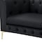 Homeroots 87" Black Faux Leather Chesterfield Sofa With Gold Legs 543938 - alternate 6