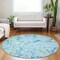 Homeroots 8' Sky Blue Green And Ivory Round Striped Washable Indoor Outdoor Area Rug 600926 - alternate 6