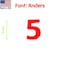 Aacc Self-Adhesive Vinyl Number: 5, Size: 22 cm. Color: Red Font: Anders, 12PK AACC-Anders-N5-Red-M22x12 - alternate 1