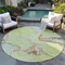 Homeroots 8' Artichoke Green Blue And Brown Round Abstract Washable Indoor Outdoor Area Rug 597760 - alternate 6