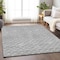 Homeroots 9' X 12' Gray And Ivory Geometric Washable Indoor Outdoor Area Rug 596193 - alternate 3
