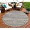 Homeroots 8' Gray And Beige Round Abstract Indoor Outdoor Area Rug 545520 - alternate 6