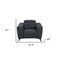 Homeroots 41" Dark Gray Italian Leather Power Recliner Chair 482249 - alternate 6