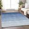 Homeroots 9' X 12' Blue And Gray Ombre Washable Indoor Outdoor Area Rug 595803 - alternate 7