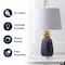 Jonathan Y Pineapple 23" Ceramic LED Table Lamp, Navy/Gold JYL4019A - alternate 3