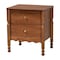 Baxton Studio Hoffman Nightstand with Scalloped Apron and Turned Legs, Walnut Brown 272-14820-ZORO - alternate 1