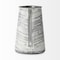 Homeroots 11" Gray and White Abstract Metal Jug Vase 392195 - alternate 7