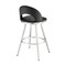 Armen Living Charlotte 26in Swivel Counter Stool in Brushed Stainless Steel and Black Faux Leather LCCHBABSBLK26 - alternate 6