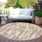 Homeroots 8' Ivory And Beige Round Striped Washable Indoor Outdoor Area Rug 609038 - alternate 7