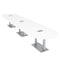 Skutchi Designs Racetrack Conference Table With Power Unit, 48 in W, 216 in L, White HAR-RAC-48X216-DOU-W960-ESIL - alternate 1
