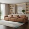 Homeroots 126" Chestnut Top Grain Leather Reclining Metal USB Sofa 720366 - alternate 6