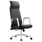 Leisuremod Aleen High-Back Office Chair in Upholstered Leather and Iron Frame with Swivel and Tilt, Black AOT19BLL - alternate 1