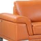 Homeroots 90" Orange Italian Leather Sofa With Silver Legs 329609 - alternate 5