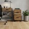 Homeroots 31" Brown And Black Distressed Solid Wood And Iron Two Drawer Filing Cabinet 489544 - alternate 3