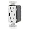 Leviton USB Receptacle, 15 A, White W5633-W - alternate 4