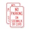 Signmission No Parking on Sidewalk or Curb, 12'' X 18'' 2 Signs, Heavy Gauge Aluminum, 2PK A-1218-2PACK-23694 - alternate 1