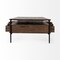 Homeroots 56" Brown and Black Solid Wood and Metal Coffee Table With Three Drawers 376306 - alternate 5