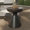 Leisuremod Isle 17 in Round Fiberstone Bowl Side Table, Pedestal Base, Fully Assembled IST17MBL - alternate 6