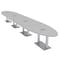 Skutchi Designs Oval Conference Table With Power Unit, 48 in W, 240 in L, Grey HAR-OVL-48X240-DOU-U779-ESIL - alternate 1