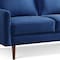 Homeroots 57" Blue And Dark Brown Velvet Loveseat 543726 - alternate 7