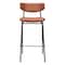Homeroots Set of Two 26" Brown And Black Faux Leather And Steel Counter Height Bar Chairs 555705 - alternate 7