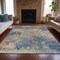 Homeroots 5' X 8' Denim Blue Beige And Charcoal Abstract Washable Indoor Outdoor Area Rug 630874 - alternate 4
