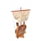 Homeroots 10" Natural Solid Wood Hand Painted Decorative Boat 401869 - alternate 4