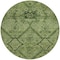 Homeroots 8' Olive Green Fern Green And Artichoke Green Round Floral Washable Indoor Outdoor Area Rug 588902 - alternate 7
