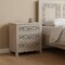 Homeroots 30" Distressed Gray Three Drawer Floral Carved Solid Wood Nightstand 521195 - alternate 11