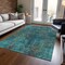 Homeroots 3' X 5' Teal Blue Navy Blue And Brown Abstract Washable Indoor Outdoor Area Rug 612364 - alternate 9