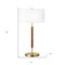 Homeroots 25" Gold and Oak Metal Two Light Table Lamp With White Drum Shade 523605 - alternate 4