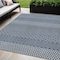 Homeroots 5' X 8' Navy Blue And Ivory Chevron Washable Indoor Outdoor Area Rug 612281 - alternate 1