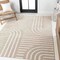 Jonathan Y Anders High-Low MidCentury Modern Arch Stripe Two-Tone Beige/Cream 4 ft. x 6 ft. Area Rug SCN107C-4 - alternate 6